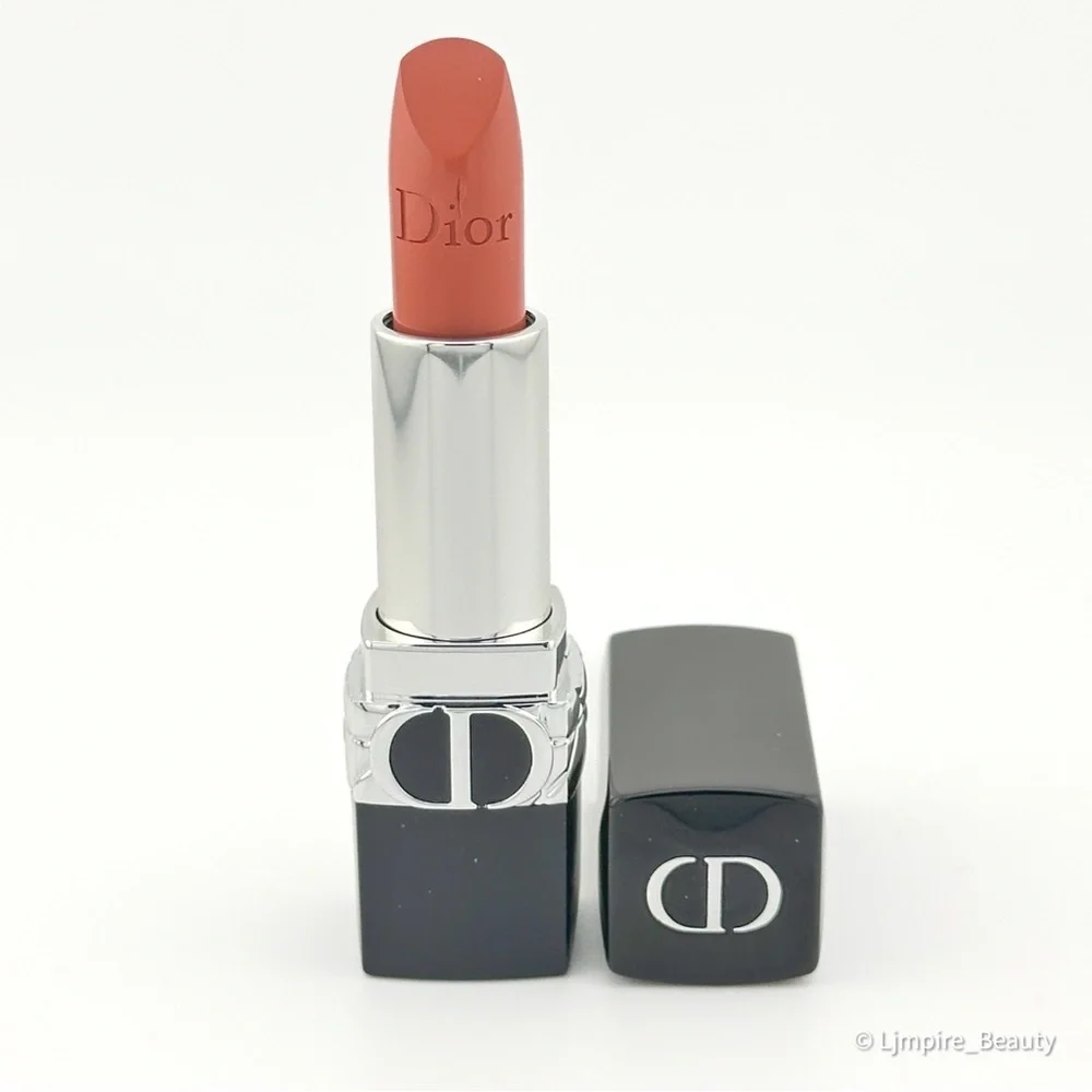 Nude Look 🆕 DIOR Rouge Dior Refillable Lipstick in Color: 100 Satin Finish NIB - Picture 7 of 10